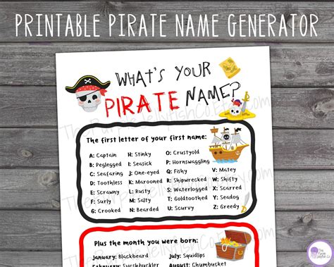 Pirate name game what s your pirate name pirate name generator pirate birthday party game pirate ...