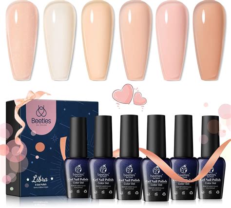 Beetles Gel Polish Set- 6 Colors Transparent Jelly Milky White Sheer Pink Nude Gel Ultimate ...