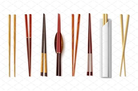 Realistic chopsticks. Asian food | Food Illustrations ~ Creative Market