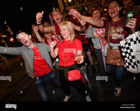 Liverpool fans celebrate their sides' victory in the UEFA Champions ...