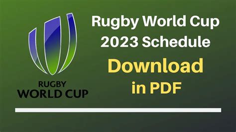 Rugby World Cup 2023 Schedule PDF Download | RWC 2023 Fixtures