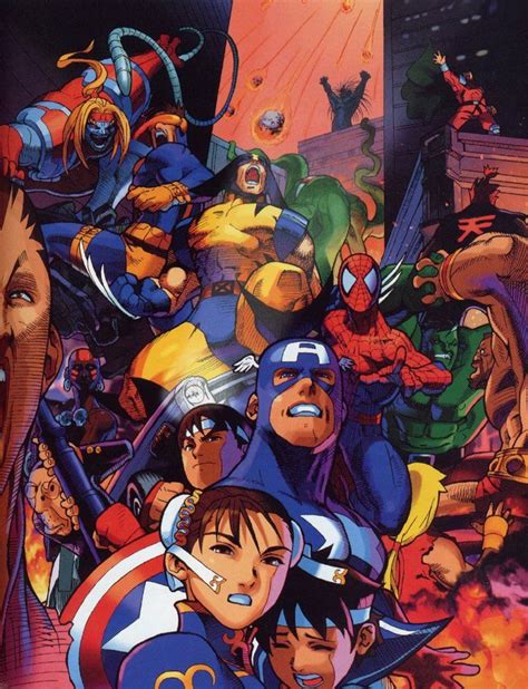 Marvel Super Heroes vs. Street Fighter, Promo Art [920x1200] | Capcom art, Marvel vs capcom ...