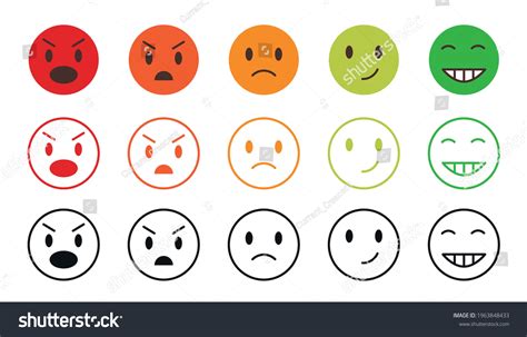 Cartoon vector scale emoji set. Vector red, - Royalty Free Stock Vector 1963848433 - Avopix.com