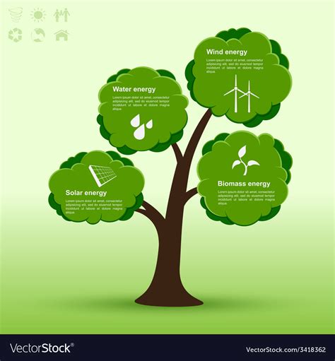 Eco tree infographic Royalty Free Vector Image