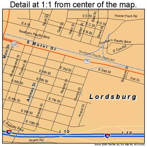 Lordsburg New Mexico Street Map 3542180