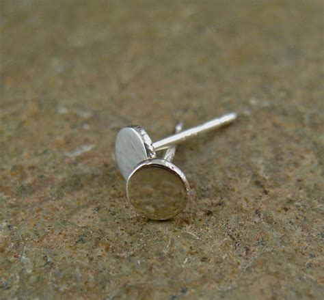 Modern Sterling Silver Stud Earrings Simple Flat Dot by organikx