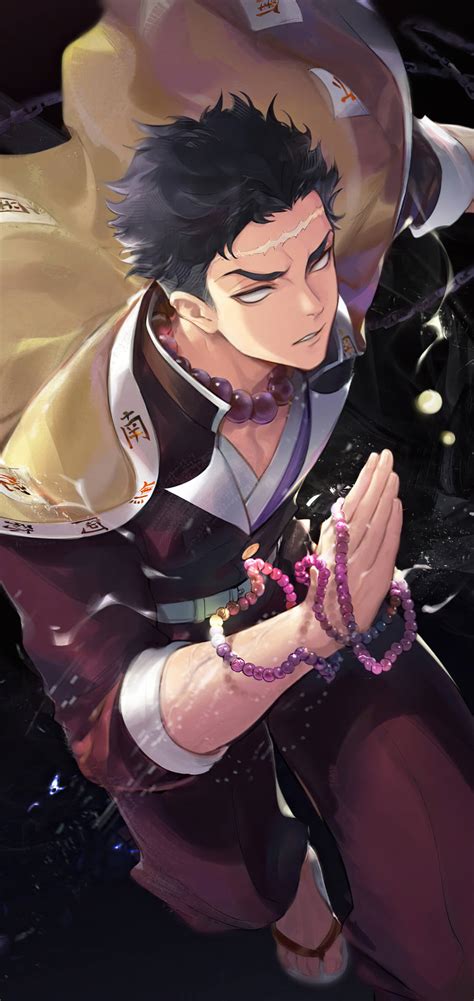 Download Praying Gyomei Himejima Fanart Wallpaper | Wallpapers.com