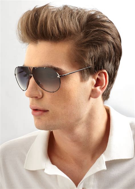 Lyst - Saint Laurent Logo Accented Metal Aviator Sunglasses in Black for Men