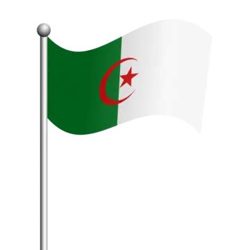 Algeria Wavy Flag Pole Vector, Algeria Flag, Algeria Flag Waving, Algeria PNG and Vector with ...