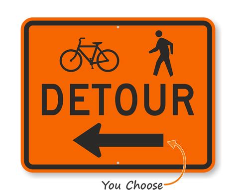 Bicycle Pedestrian Detour Sign - M4-9aL, SKU: X-M4-9aL