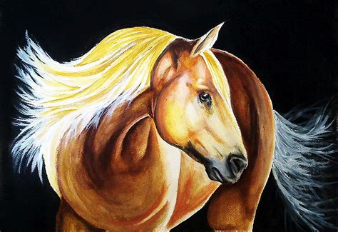 Golden Horse Painting Painting by Desire Doecette