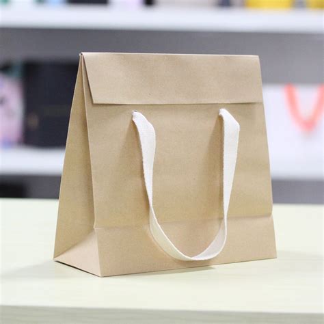 Custom Printed Logo White Brown Kraft Gift Craft Shopping Paper Bag