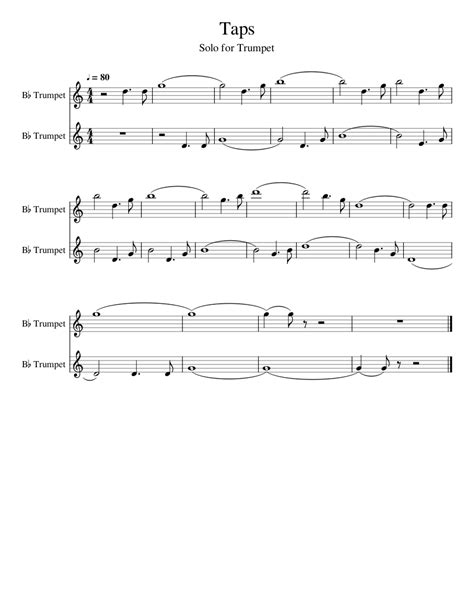 Taps Sheet music for Trumpet in b-flat (Brass Duet) | Musescore.com