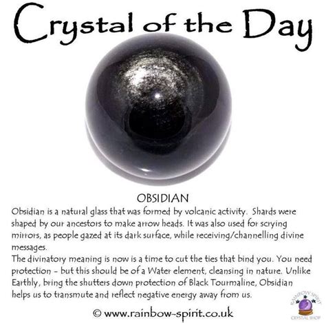 Crystal of the day Obsidian | Crystals, Crystals healing properties, Crystal healing stones