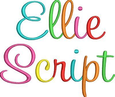 Block Letter hand embroidery fonts | Ellie Script Embroidery Font ...