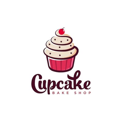 Premium Vector | Minimalist cupcake bakery logo design template