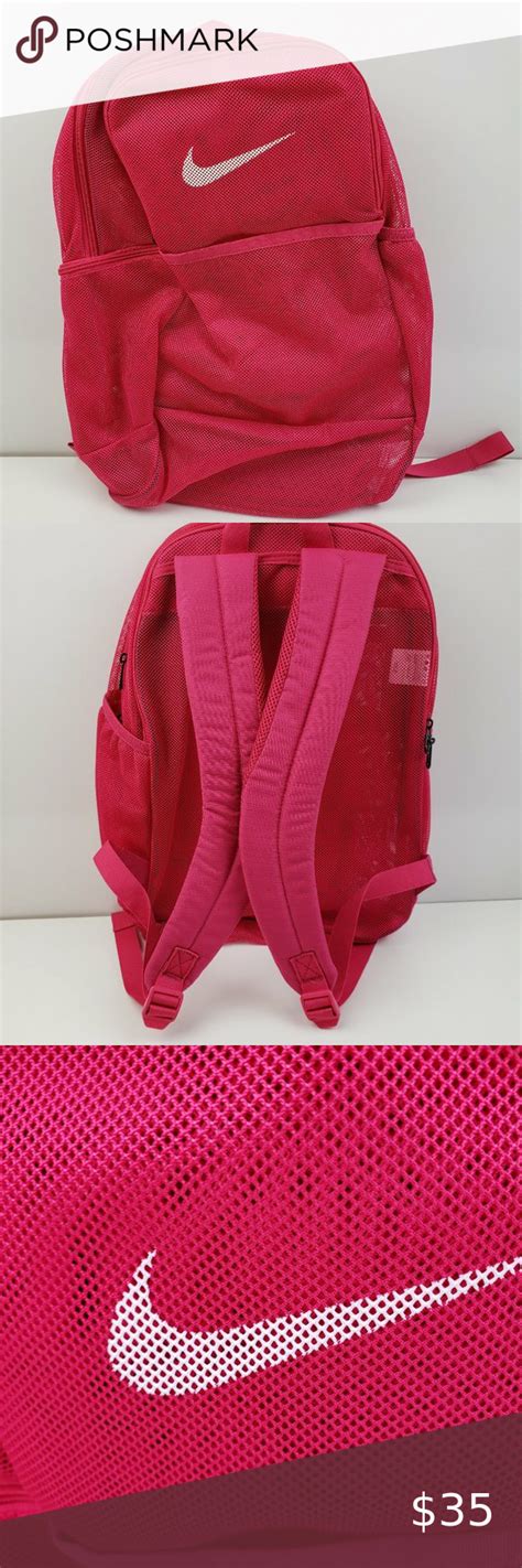 Nike Brasilia Mesh Backpack - Pink | Pink backpack, Mesh backpack ...