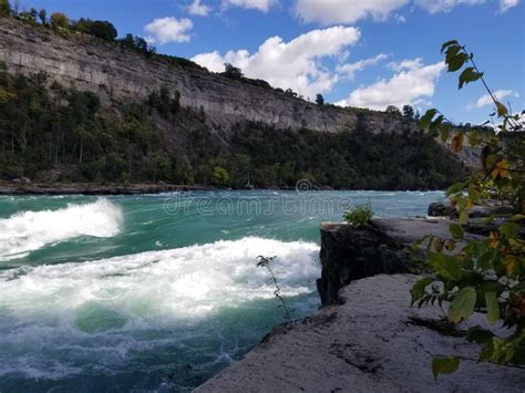 Raging River with Big Rocks in Niagara Falls, Canada Stock Image ...