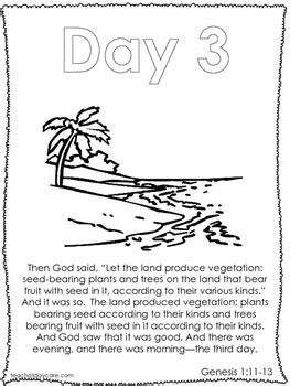 Single Bible Curriculum Worksheet. Days of Creation Day 3 Preschool Bible Worksh