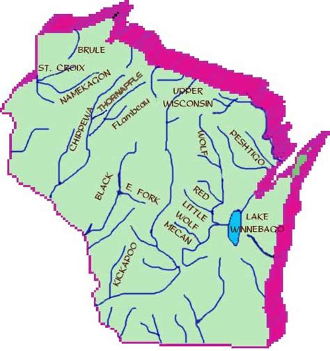 Wisconsin river map.