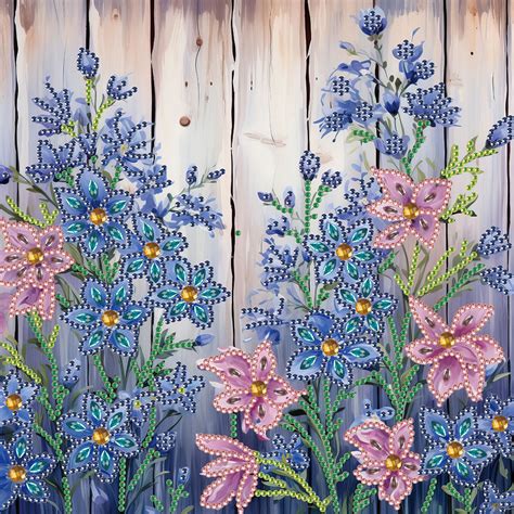 5D DIY Crystal Rhinestone Diamond Painting - Flowers in The Fence