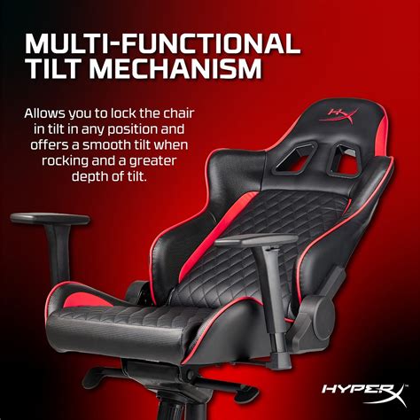 HyperX Blast Gaming Chair - Ergonomic Gaming Chair, Leather Upholstery Video Game Chair - Red ...