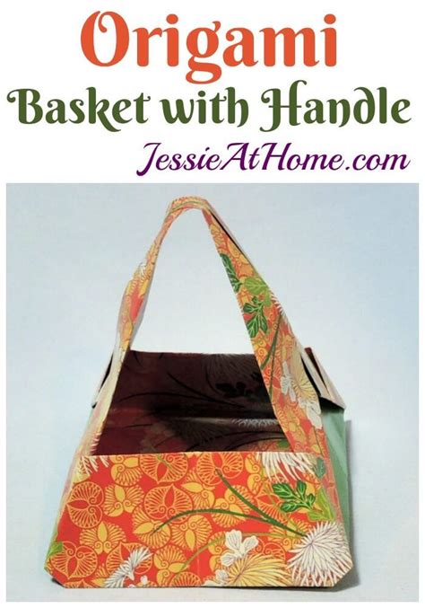 Origami Basket With Handle – a lovely way to hold your special items! | Origami, Basket, Paper ...