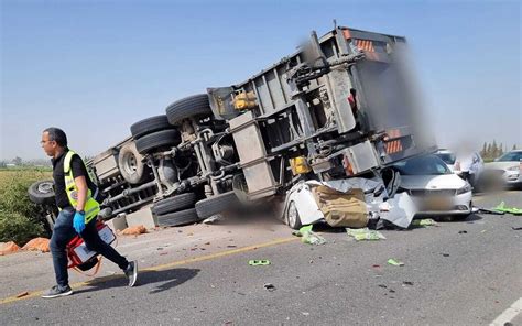 3 killed as truck overturns in southern Israel, hitting several cars | The Times of Israel