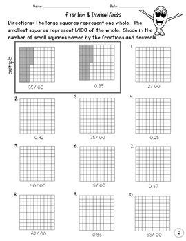 fraction model hundredths 4 worksheets fractions decimals - comparing decimals with models ...