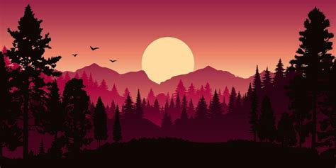 Forest Silhouette Vector Art, Icons, and Graphics for Free Download