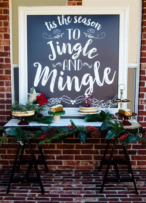 Jingle and Mingle Christmas Party Ideas | Christmas party backdrop ...