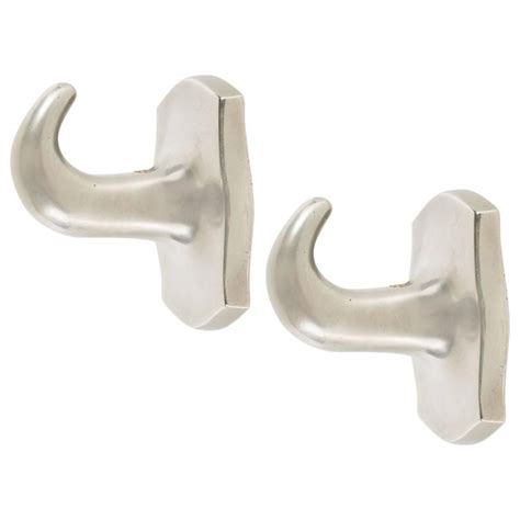 Mid-Century Modernist Pair of Elegant Towel Hooks in Brushed Nickel, American | Towel hooks ...