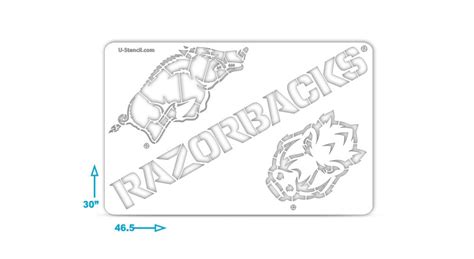 ARKANSAS razorbacks With Bonus Tusk & Tusk Face Tailgater Stencil Only ...