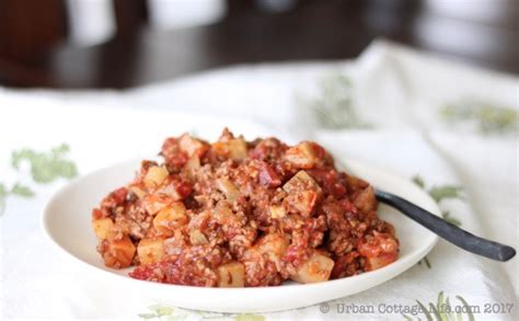 Hamburger Skillet Dinner with Potatoes & Tomatoes - Urban Cottage Life