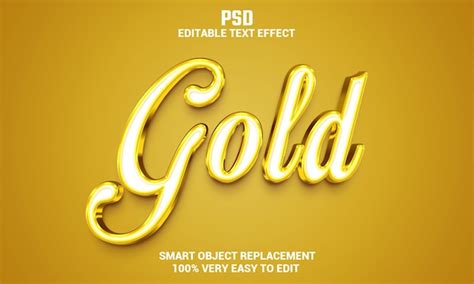 Premium PSD | Gold 3d editable text effect with background premium psd