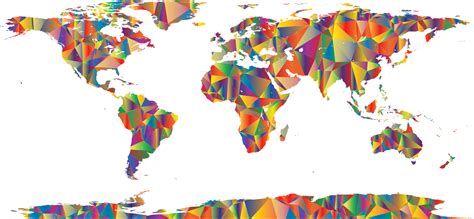 Clipart - Low Poly World Map