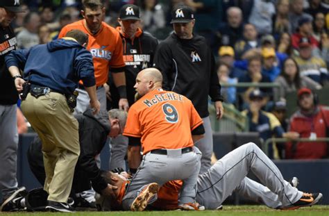 Giancarlo Stanton hit in face with pitch, suffers fractures and dental ...