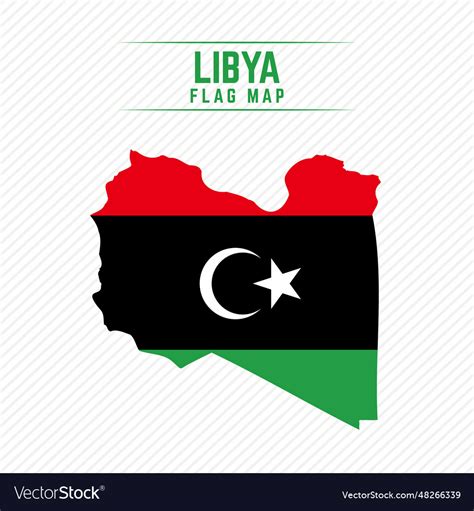 Flag map of libya Royalty Free Vector Image - VectorStock