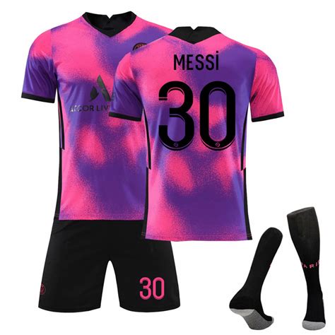 Paris Saint-Germain 2021 Fourth Purple Messi Jersey Adults Kids