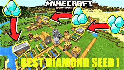 Minecraft PE - BEST DIAMOND VILLAGE SEED ! 3 DIAMOND BLACKSMITHS, 6 ...