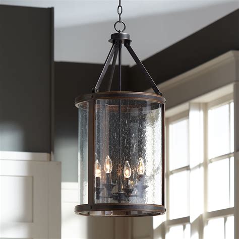 Franklin Iron Works Metal Wood Pendant Chandelier 16" Wide Rustic ...