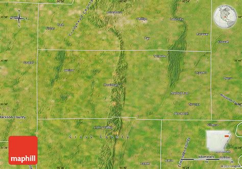 Satellite Map of Poinsett County