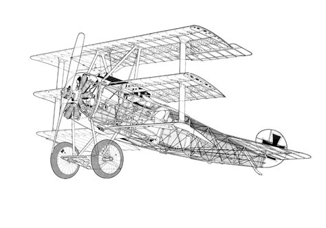 Fokker Dr.I Cutaway Drawing in High quality