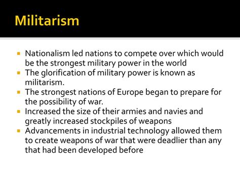 Militarism, Alliances, Imperialism, and Nationalism - ppt download