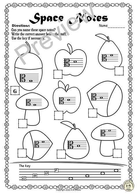 Alto Clef Note Naming Worksheets for Fall