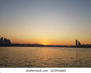 Korea Han River Sunset Stock Photo 1255916065 | Shutterstock