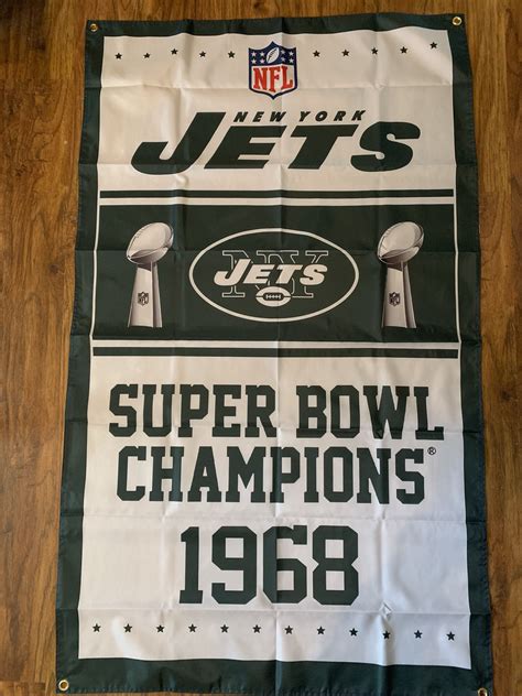 New York Jets Super Bowl Banner Championship Flag - Etsy