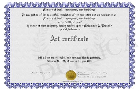 Certificate Art – certificates templates free