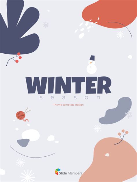 Winter Season Theme Abstract Design Template Presentation Google Slides Templates