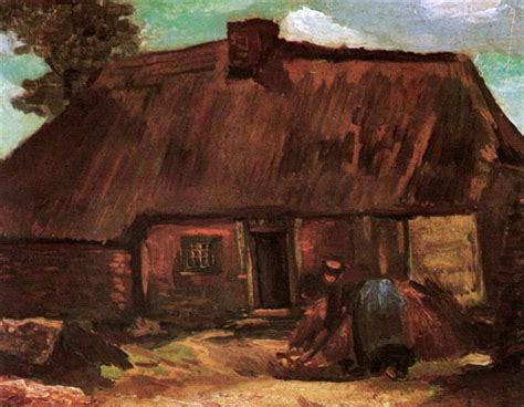 Cottage with Peasant Woman Digging, 1885 - Vincent van Gogh - WikiArt.org